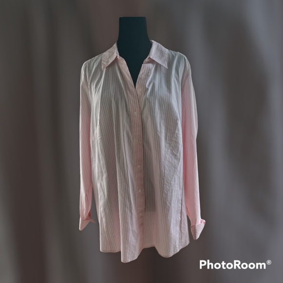 NWT Women’s Lane Bryant Button-Down Pink Blouse - Picture 1 of 5